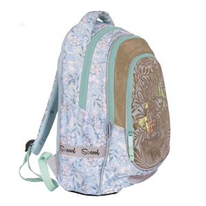 Ghiozdan anatomic light WILD BEAUTY - S-COOL, compartiment laptop, 41x28x21 cm2