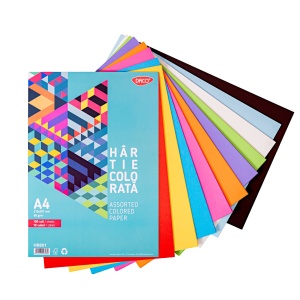 Hartie colorata A4 80 grame ,100 coli/top, 10 culori Daco - Img 1