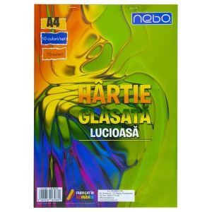 Hârtie glasată lucioasă Nebo, A4, 10 coli/set5