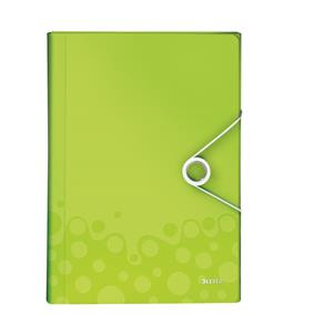 Mapa tip proiect LEITZ WOW A4 cu 6 compartimente, design dual color, organizare eficientă și modernă.