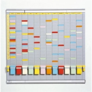 Organizator anual, 63x18 cm, cu T-cards, cu 35 de slot-uri, complet, Jalema