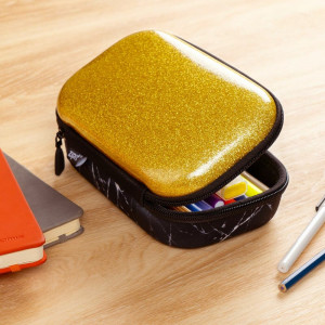 Penar cu fermoar, ZIPIT Glitter Storage box - auriu - Img 4