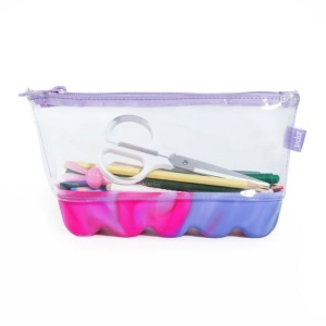 Penar cu fermoar ZIPIT Silicone Wave Pouch - Pink-Purple3