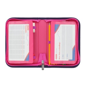 Penar echipat fete, 1 fermoar, Dimensiuni 20.3x3.5x14cm, 31 Piese, 2 clape, Motiv Magic Unicorn Herlitz - Img 4