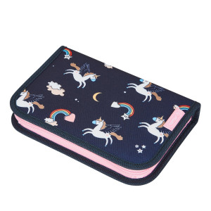 Penar echipat fete, 1 fermoar, Dimensiuni 20.5x3.8x14cm, Motiv Dreamy Unicorn Herlitz