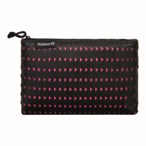 Penar tip etui plat Pelikan LaserCut, culoare negru / roz