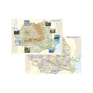 Planșă A4 România fizică/administrativă