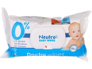 Șervețele umede cu capac Doctor Wipe's Neutro, 72 bucăți