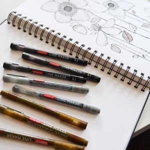 Set 6 buc liner grafic profesional Derwent (0.05/0.1/0.2/0.3/0.5/0.8 mm), negru5