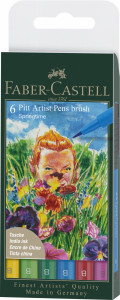 Set 6 markere Faber-castell Pitt artist pen, culori primăvară