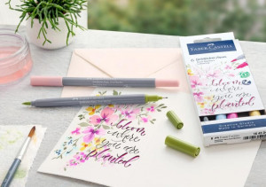 Set markere solubile 2 capete Faber-castell lettering goldfaber, 6 buc/set  3