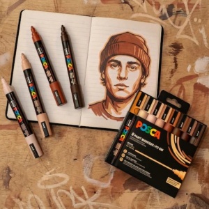 Set 8 culori, portret markere UNI PC-5M Posca 1.8-2.5 mm2