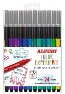 Set Finelinere Alpino Color Experience, vârf 0.4mm, 24 culori/set