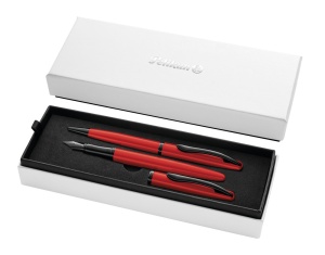 Set pix + stilou Pelikan Jazz Noble Elegance Red, în cutie cadou