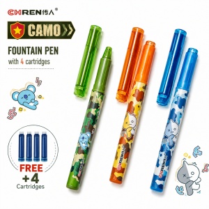 Stilou CNX 6325, cu peniță ascunsă, pastic, 4 patroane, model camuflaj