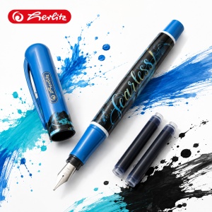 Stilou ergonomic Penita M, 3 patroane incluse, Motiv New Batik Fearless, Blister