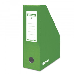 Suport vertical carton laminat Donau A4 10cm, certificat FSC, cu orificiu de prindere.