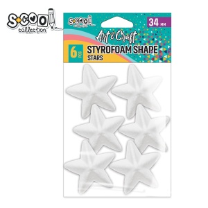 Accesorii craft S-COOL, steluțe polistiren, 34 mm, 6 buc/set