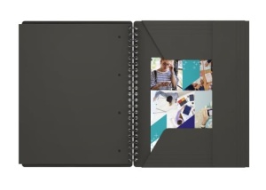 Agendă Oxford Internațional Organiser Book, A4+ 80 file, hârtie Optik 90g/mp, spiră dublă, scribzee, pătrățele, culoare gri5