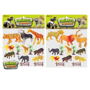Animale sălbatice + accesorii, 13 piese/set