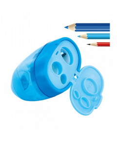 Ascutitoare plastic tripla cu rezervor, diverse culori Keyroad Tris Jumbo - Img 2