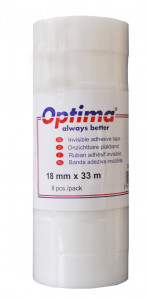 Bandă adezivă Optima, invizibilă, 18mm x 33 m, 50 microni