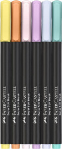 Brush pens, set 6 culori pastel, Black edition, Faber-castell5