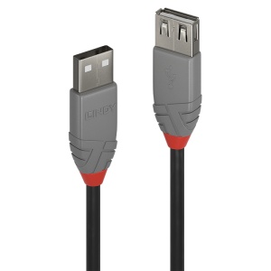 Cablu Lindy 3m USB 2.0 Type A Ext, Anthr - Img 3