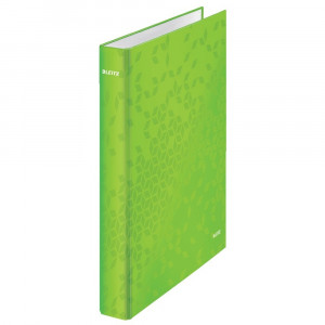 Caiet mecanic Leitz WOW A4 4 inele 25mm carton laminat parțial reciclat – organizare colorată, durabilă și sustenabilă.