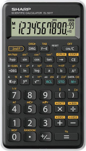 Calculator științific, 10 digits, 131 funcții, 144 x 75 x 10 mm, SHARP EL-501TBWH, negru/alb