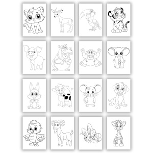 Carte de colorat NEBO, A4, 8 file, Animale vesele2