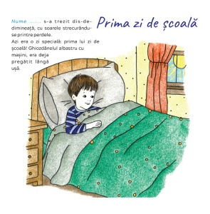 Carte personalizată cu poza și numele băiatului – Prima zi de școală | Poveste și activități de colorat, 20 × 20 cm4