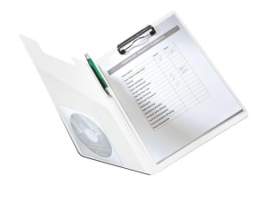 Clipboard dublu Leitz WOW A4, clemă metalică și buzunar – pentru prezentări și documente organizate
