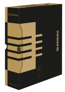 Cutie arhivare carton ondulat Donau 120 mm A4, 5 perforații, inscripționabilă