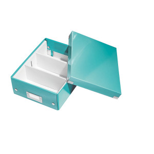 Cutie organizare Leitz Click & Store Mica, sistem de compartimentare, suport etichetă, design modern