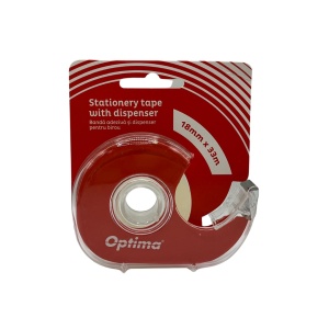 Dispenser cu bandă adezivă Optima - transparent, 18mm x 33m