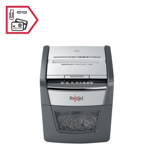 Distrugator documente automat Rexel Optimum 45X, P4, cross-cut (confeti), 45 coli, cos 20l, negru-g5