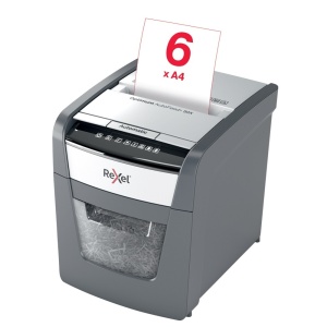 Distrugător documente automat Rexel Optimum 50X, P4, cross-cut (confeti), 50 coli, coș 20l, negru-g6