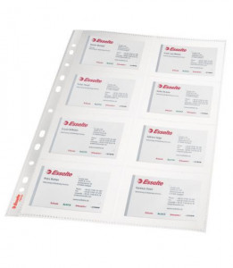 Filă protecție pentru cărți de vizită Esselte, A4, 105 microni, 10 buc/set2