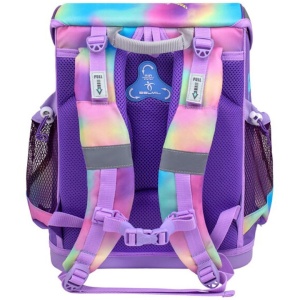 Ghiozdan BelMil Mini-Fit neechipat, dimensiune 36 x 28 x 19, motiv Aruba Blue, Curcubeu, Mov3