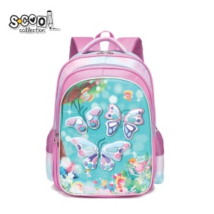 Ghiozdan fete neechipat S-COOL 3D Butterfly, 41x31x24 cm