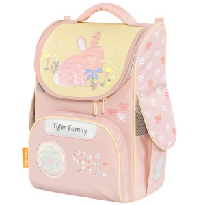 Ghiozdan neechipat Nature Quest Pro, dimensiune 35 x 31 x 19 cm, motiv Bows and Bunny3