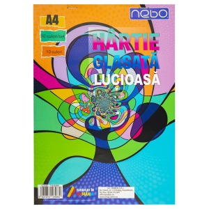 Hârtie glasată lucioasă Nebo, A4, 10 coli/set2