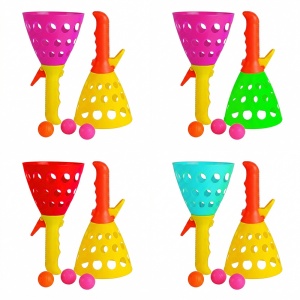 Jucării lansatoare mingi, din plastic, 2 buc/set