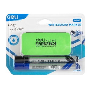 Kit whiteboard (burete+2 markere), Deli