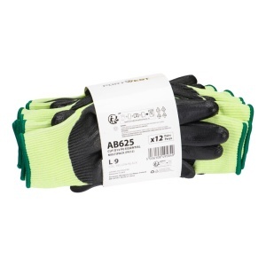 Mănuși de protecție tăiere Portwest A625, impregnate în poliuretan, Galben/Negru (Set 12 perechi)