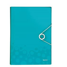 Mapa tip proiect LEITZ WOW A4 cu 6 compartimente, design dual color, organizare eficientă și modernă.