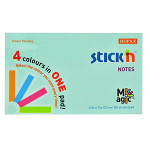 Notes autoadeziv 76x127 mm Stick"n Magic Notes 100 file - 4 culori pastel
