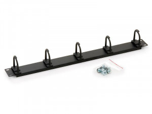 Organizator cabluri orizontal Triton 1U, 5 inele, negru