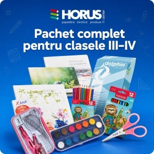 Pachet rechizite școlare, set complet, 25 piese, pentru Clasele 3-4